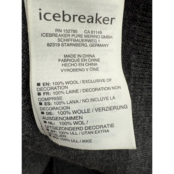 Icebreaker Women's V-Neck Gray Wool Sweater Size Large - Picture 6 of 8